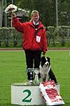 Elke and Heli at Finnish Obedience Nationals 2003